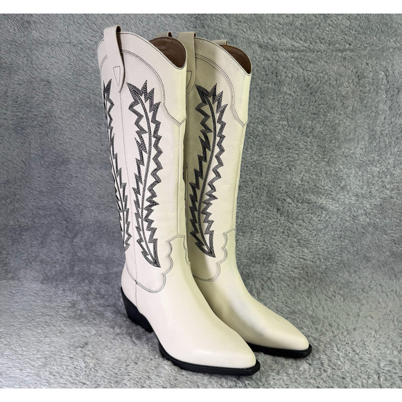 Marc Fisher Shoes - Marc Fisher Ltd. Roselle Western Boot Size 6.5 Women's White Leather MSRP $329